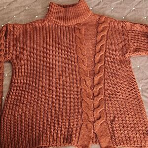 Poof Apparel Knit Copper Sweater Size S